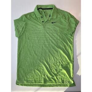 Nike Dri-Fit Tour Textured Golf Polo Green Size Medium Men's